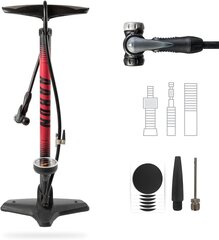 Aaron Sport One Bicycle Stand Puck с манометром для всех клапанов, велосипедный велосипед для велосипедов с высоким давлением, воздушный насос, насос с шариковой насадкой красный цена и информация | Насосы для велосипеда | kaup24.ee