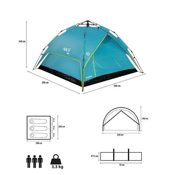 Nils Camp telk, sinine hind ja info | Telgid | kaup24.ee