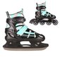 2in1 (rull)uisud NILS EXTREME NH18366A In-line Skates/Hockey Ice Skates, must-roheline цена и информация | Rulluisud ja tarvikud | kaup24.ee