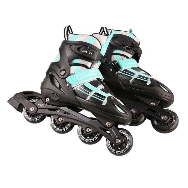 2in1 (rull)uisud NILS EXTREME NH18366A In-line Skates/Hockey Ice Skates, must-roheline hind ja info | Rulluisud ja tarvikud | kaup24.ee