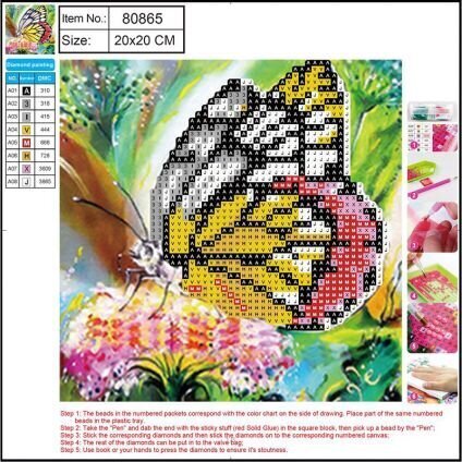 Teemant mosaiik 5D "Butterfly" 20x20cm hind ja info | Teemantmaalid, teemanttikandid | kaup24.ee