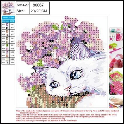 Teemant mosaiik 5D "Cat" 20x20cm hind ja info | Teemantmaalid, teemanttikandid | kaup24.ee