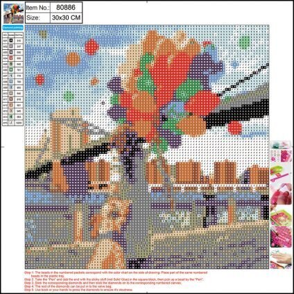 Teemant mosaiik 5D "Balloons" 30x30cm hind ja info | Teemantmaalid, teemanttikandid | kaup24.ee