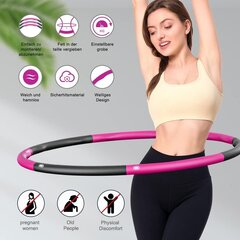 Hzone Hula Hoop, шины Hula Hoop, которые можно использовать для снижения веса и массажа, 6-8 сегментов съемных шин-обруч, подходящих для фитнеса/спорта/дома/офиса/брюшной формы (1,2 кг) цена и информация | Гимнастические обручи | kaup24.ee