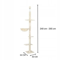 Kassi kauss Springos PA1052, 265 cm, beež hind ja info | Kassi kraapimispuud | kaup24.ee