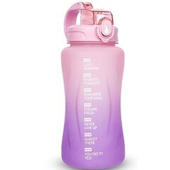 Бутылка для воды с соломинкой фитнес-бидон 2 л с мотивационной надписью цена и информация | Фляги для воды | kaup24.ee