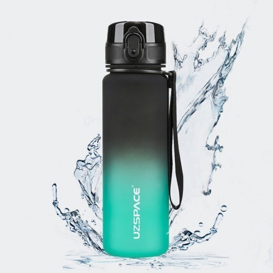 Jooginõud UZSPACE TRITAN ilma BPA-ta, 500 ml, plastik - 3026-BLACK-GREEN hind ja info | Joogipudelid | kaup24.ee