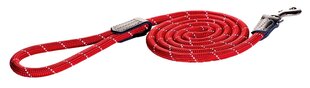 Поводок Rogz Rope Medium 9 мм 1,8м, красный светоотражающий цена и информация | Поводки для собак | kaup24.ee
