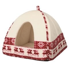 Magamiskoht Xmas Santa 38x35x38cm punane/kreem hind ja info | Pesad, padjad | kaup24.ee