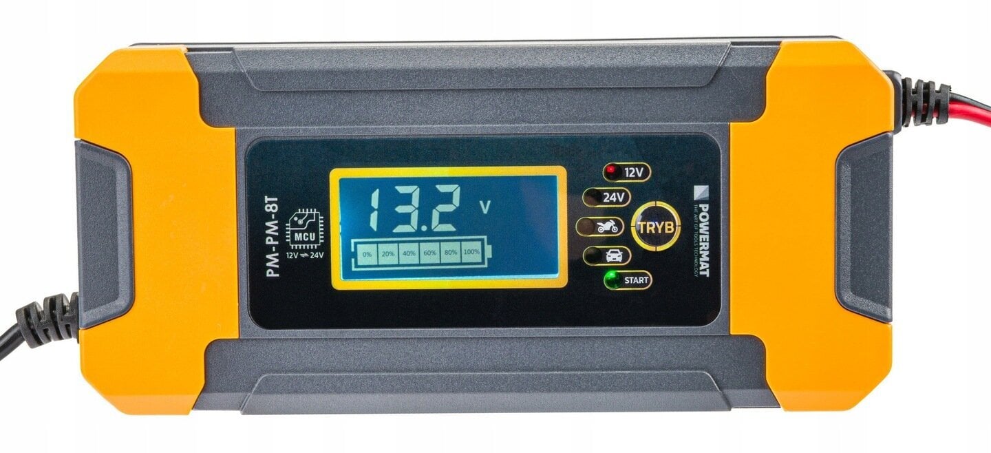 Mikroprotsessori akulaadija Powermat PM-PM-8T, 12V/24V, 8A, LCD цена и информация | Auto akulaadijad | kaup24.ee