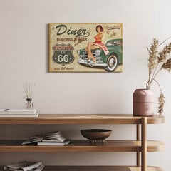 Maalimine Lõuendile Vintage Route 66 plakat, 30x20 цена и информация | Картины, живопись | kaup24.ee