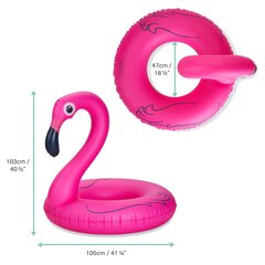 Täispuhutav flamingo ujuvrõngas - glitter roosa - basseinipeo mänguasi täiskasvanutele ja lastele цена и информация | Надувные и пляжные товары | kaup24.ee