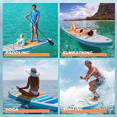 Overmont Inflatable SUP Stand Up Paddle Board komplekt koos reguleeritava mela ja tarvikutega hind ja info | Veesport | kaup24.ee