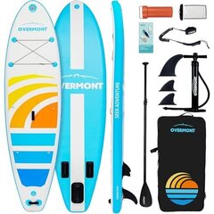 Overmont Inflatable SUP Stand Up Paddle Board komplekt koos reguleeritava mela ja tarvikutega цена и информация | SUP доски, водные лыжи, водные аттракционы | kaup24.ee