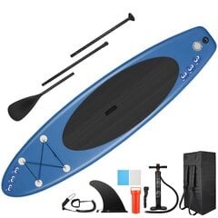 "Stand Up Paddle Board komplekt, reguleeritav alumiiniummela, käsipump, jalarihm, keskne uime, suur seljakott (DEEP BLUE)" hind ja info | Veesport | kaup24.ee