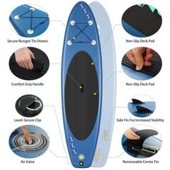 "Stand Up Paddle Board komplekt, reguleeritav alumiiniummela, käsipump, jalarihm, keskne uime, suur seljakott (DEEP BLUE)" hind ja info | Veesport | kaup24.ee