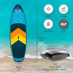 JBAY.Zone Whitewater SUP Board 9'6'' (290x89x15 cm) komplekt koos tarvikutega цена и информация | SUP доски, водные лыжи, водные аттракционы | kaup24.ee