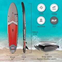 JBAY.Zone Stand Up Paddle Comet J3 11'6'''' - 350x81x15 cm цена и информация | SUP доски, водные лыжи, водные аттракционы | kaup24.ee