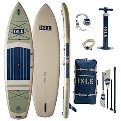 ISLE Switch Täispuhutav hübriidkajak/stend Up Paddle Board | 2 in 1 komplekt - merevaiguvärvi/mereväeosa цена и информация | SUP доски, водные лыжи, водные аттракционы | kaup24.ee