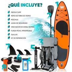 Premium SUP Board 320x76x15 cm - 150 kg kandevõime - Täispuhutav SUP Board (ORANGE) hind ja info | Veesport | kaup24.ee