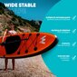 Premium SUP Board 320x76x15 cm - 150 kg kandevõime - Täispuhutav SUP Board (ORANGE) hind ja info | Veesport | kaup24.ee