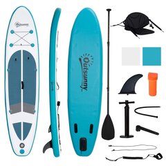 Outsunny Täispuhutav surfilaud 320cm SUP Board komplekt valge+sinine цена и информация | SUP доски, водные лыжи, водные аттракционы | kaup24.ee