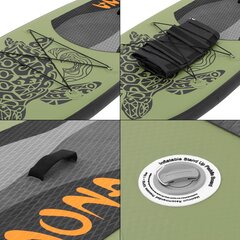 ECD Germany Täispuhutav Stand Up Paddle Board Maona Olive, 308x76x10 cm, PVC, 120 kg, Alu-mela, komplektne lisavarustus, SUP-laud цена и информация | SUP доски, водные лыжи, водные аттракционы | kaup24.ee