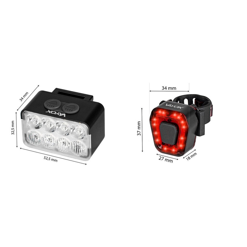 LED jalgrattatulede komplekt taga ja ees VA0151, VA0048 Vayox hind ja info | Jalgratta tuled ja helkurid | kaup24.ee