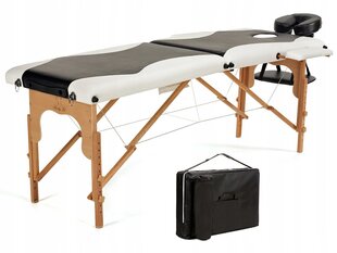 Massaažilaud Bodyfit, 185x60 cm, valge must цена и информация | Аксессуары для массажа | kaup24.ee