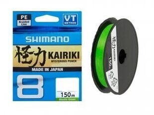 Плетённый шнур Shimano Kairiki 8 PE Mantis green 150m 0,23mm 22.5kg цена и информация | Лески | kaup24.ee