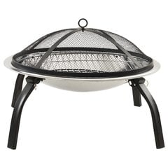 vidaXL kaks ühes tulease ja grill, 56 x 56 x 49 cm, roostevaba teras hind ja info | Grillid | kaup24.ee