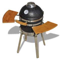 Керамический гриль, коптильня Kamado BBQ, 44 см, чёрный цена и информация | Грили | kaup24.ee