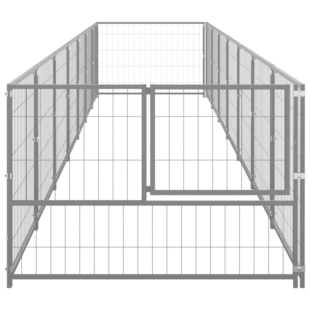 vidaXL Koerte aedik, hõbedane, 7m², teras цена и информация | Pesad, kuudid | kaup24.ee