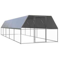 vidaXL õue kanapuur, 3 x 10 x 2 m, tsingitud teras цена и информация | Скворечники, кормушки, клетки | kaup24.ee