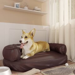 vidaXL ergonoomiline koeravoodi, pruun, 88 x 65 cm, kunstnahk hind ja info | Pesad, padjad | kaup24.ee