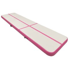 vidaXL täispumbatav võimlemismatt pumbaga 600x100x15 cm PVC roosa цена и информация | Коврики для йоги, фитнеса | kaup24.ee