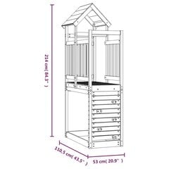 vidaXL mängutorn ronimisseinaga, 53 x 110,5 x 214 cm, ebatsuuga puit цена и информация | Игры на открытом воздухе | kaup24.ee