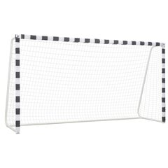 vidaXL jalgpallivärav 300 x 160 x 90 cm metall must ja valge цена и информация | Футбольные ворота и сетки | kaup24.ee