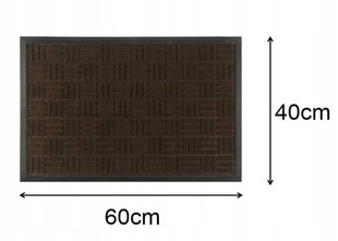 Välistingimustes kasutatav uksemati 40x60 cm kummist pruun цена и информация | Придверные коврики | kaup24.ee