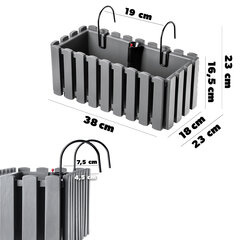 Rõduboks 38cm + 2 käepidet hall hind ja info | Lillekastid | kaup24.ee