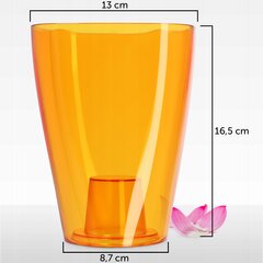 Lillepoti Orhidee kate Lillealus Plastist lilled 12cm Oranž hind ja info | Dekoratiivsed lillepotid | kaup24.ee