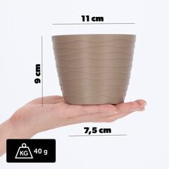 Lillepoti Lillekaas beež ümmargune 11cm plastik hind ja info | Dekoratiivsed lillepotid | kaup24.ee