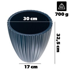 Lillepott Lillepott 30cm kate Lillealuse plastikust sinine hind ja info | Dekoratiivsed lillepotid | kaup24.ee