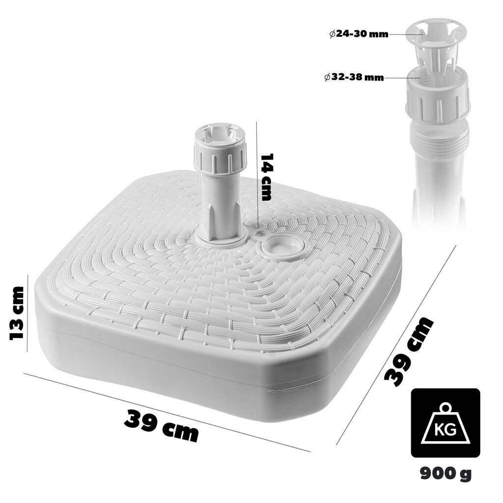Vihmavarju alus ruudukujuline aia vihmavarju alus 39cm kaal цена и информация | Päikesevarjud, markiisid ja alused | kaup24.ee