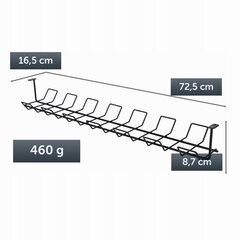 Черная крышка телевизионного кабеля, органайзер под столом для маскировки кабелей цена и информация | Другие принадлежности для мебели | kaup24.ee