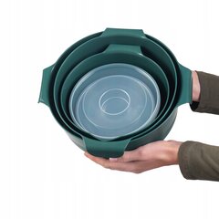 Köögikausside komplekt 7El + Colander 3L Plastic Green hind ja info | Köögitarbed | kaup24.ee