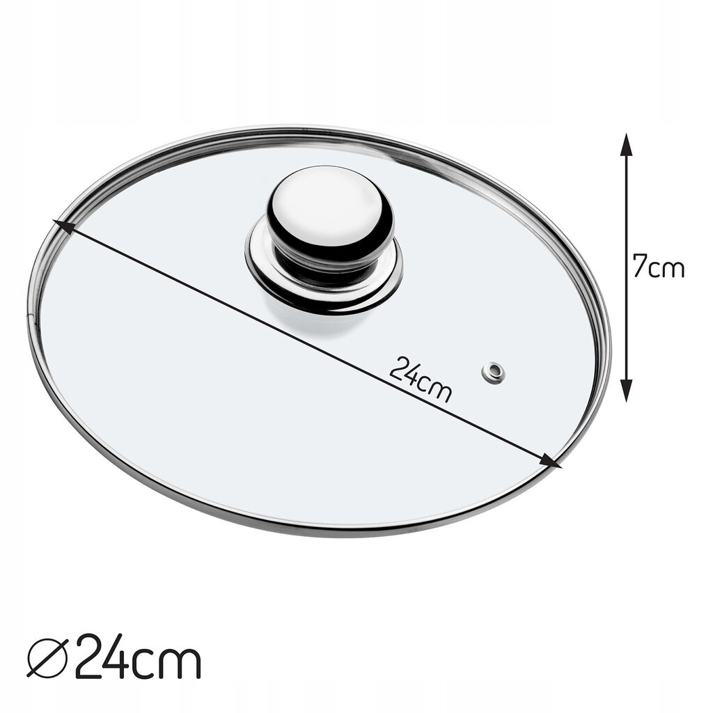 Klaaskaanega kate 24 cm poti, praepanni jaoks, universaalne, kuumakindel цена и информация | Potid ja kiirkeedupotid | kaup24.ee