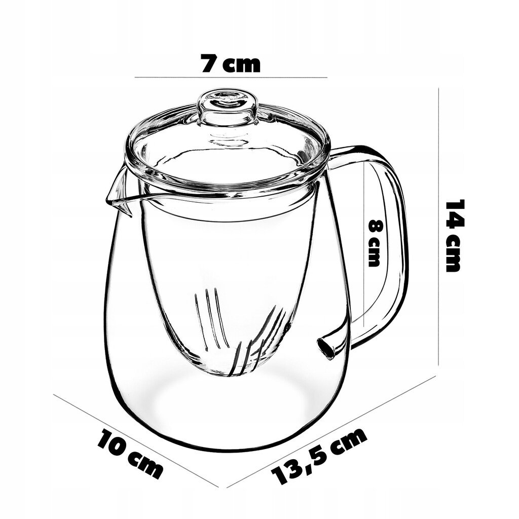 Klaasist teekann, 600 ml hind ja info | Klaasid, tassid ja kannud | kaup24.ee