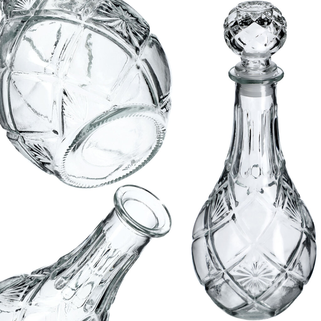 Whiskey Alcohol Decanter Crystal 0,8L klaaspudel korgiga hind ja info | Klaasid, tassid ja kannud | kaup24.ee