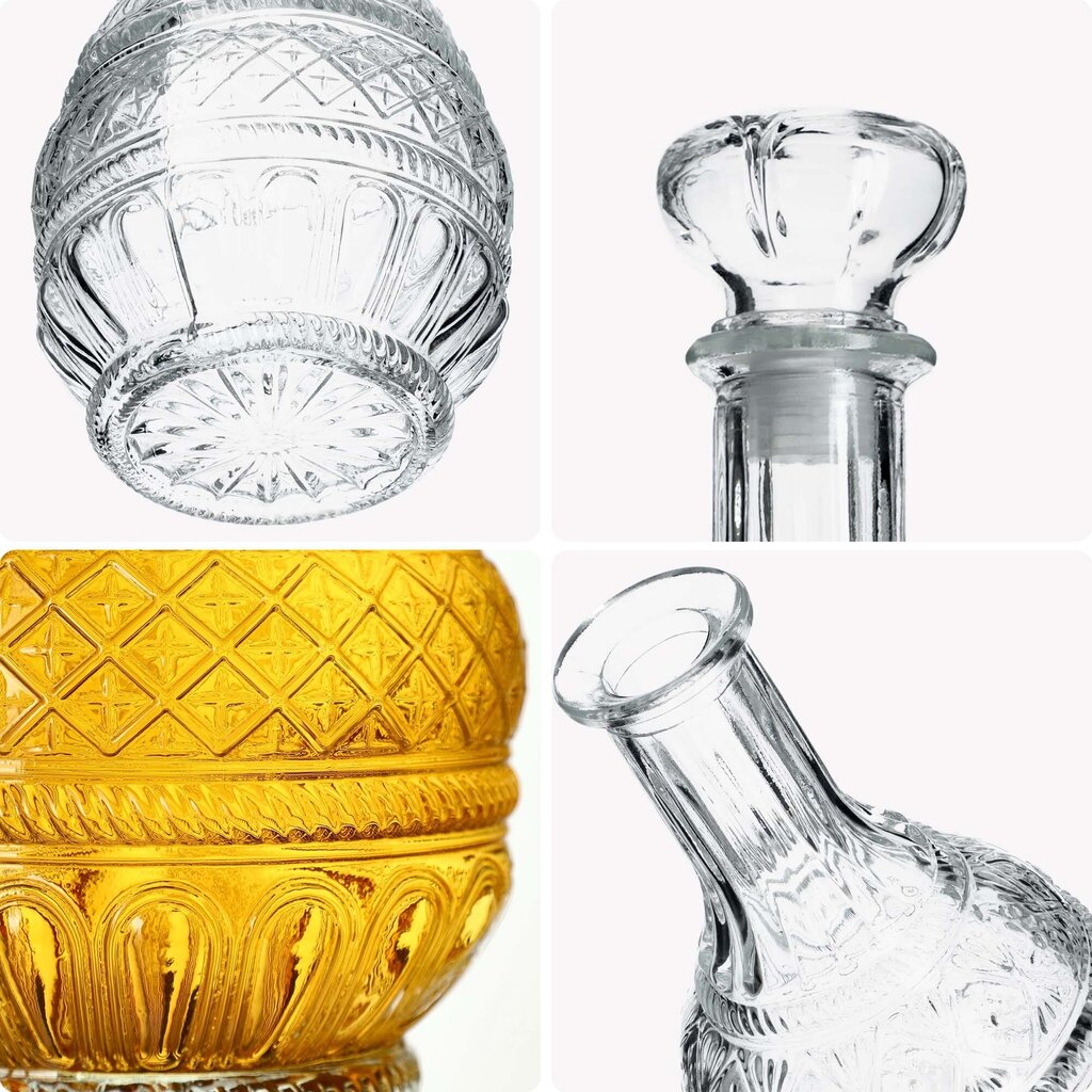 2x Whiskey Alcohol Decanter Crystal 1L klaaspudel korgiga цена и информация | Klaasid, tassid ja kannud | kaup24.ee